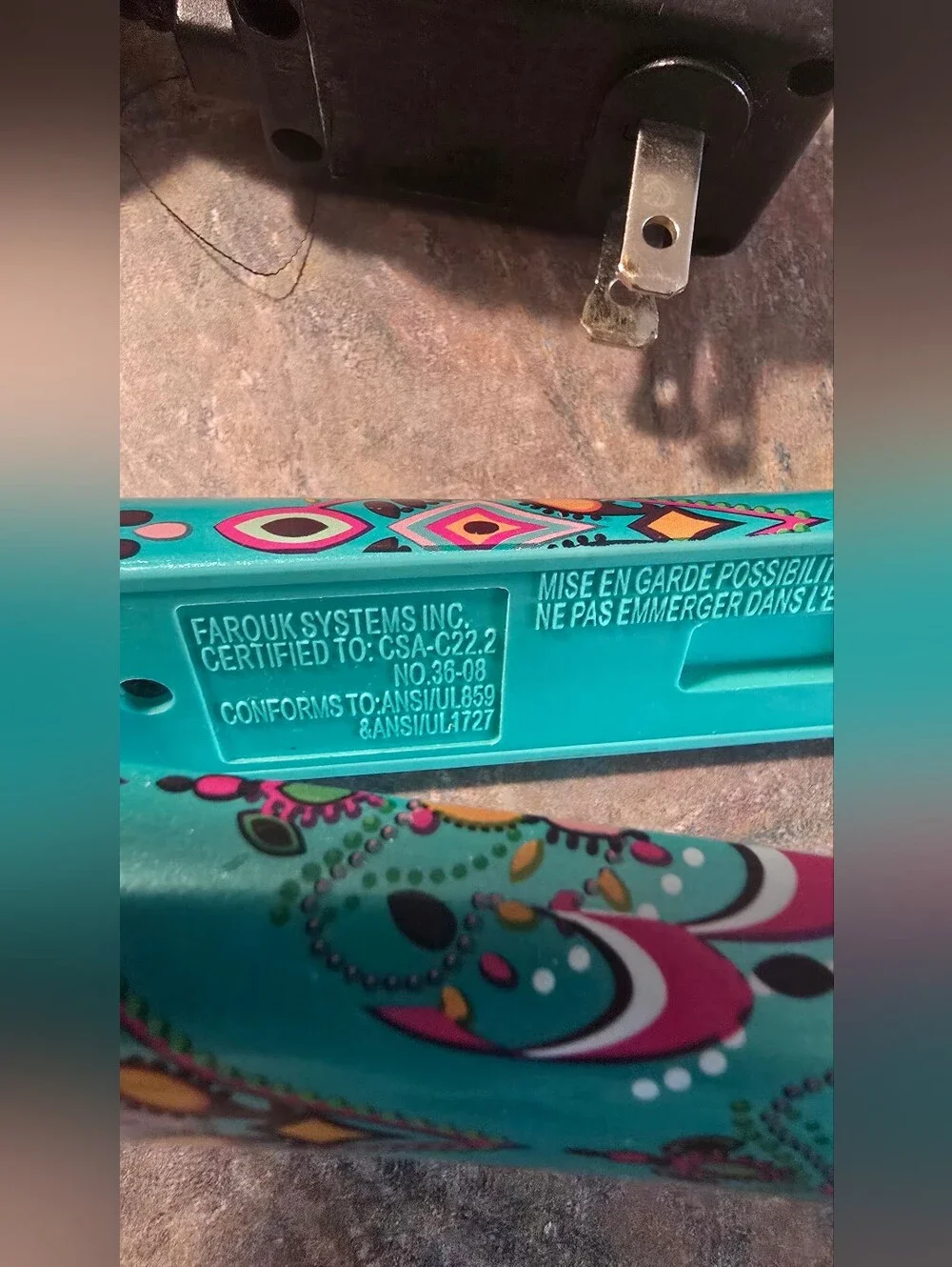 Ultra CHI Teal Paisley 1 Inch Flat Iron